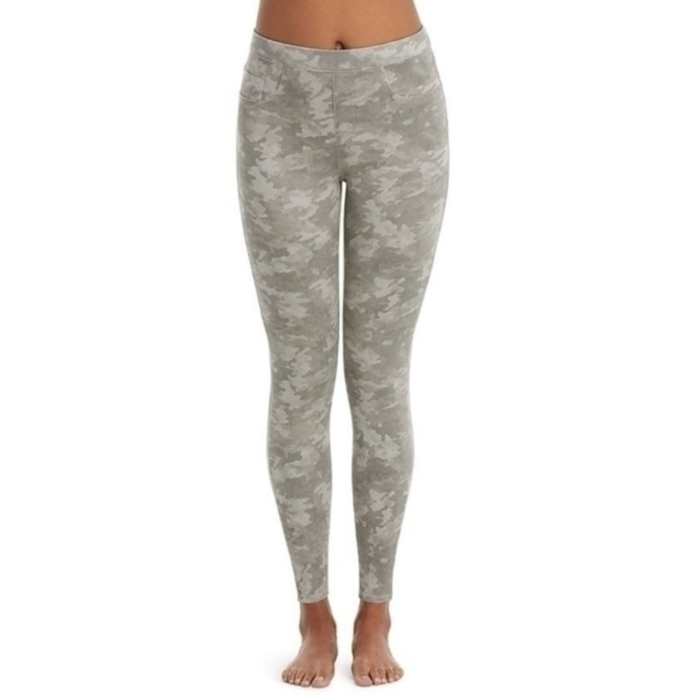 Spanx Stone Wash Camo Ankle Jeanish Leggings Camouflage Pull On Compression Pant